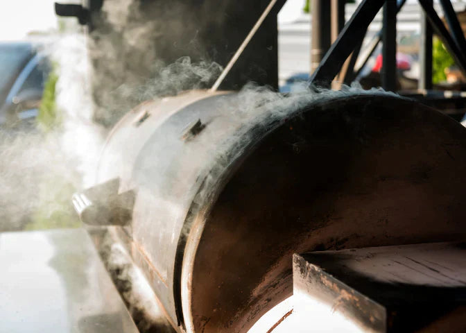 Cleaning up the food and electric smoker.